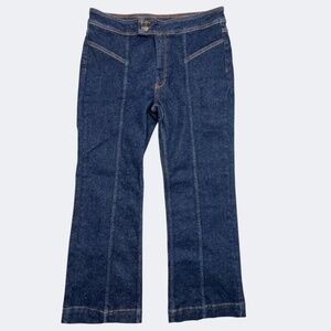 Pilcro Jeans Womens 34P Blue‎ Stretch Denim Front Seamed Bootcut Two Button Zip